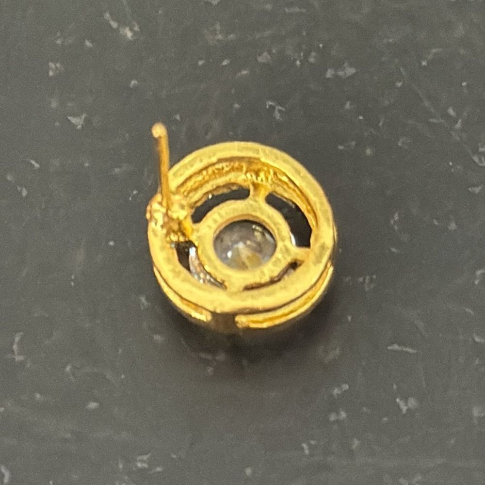 Firebright Open Halo Crystal Studs – .5” Gold Over Silver Brilliant Earrings - Picture 7 of 7